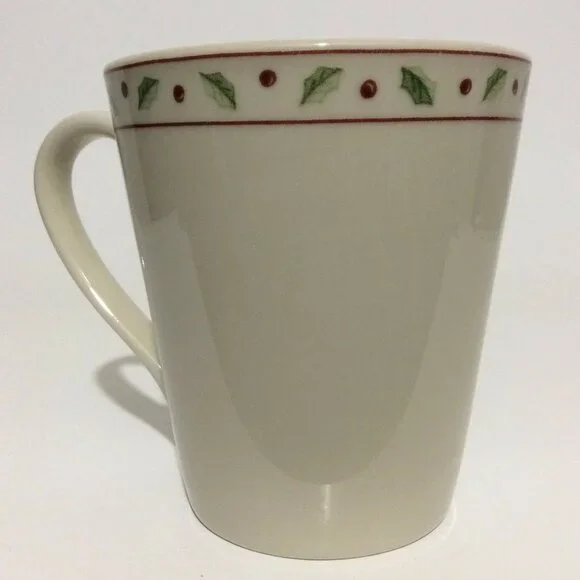 CHRISTMAS merry brite coffee mug cup poinsettia - Picture 6 of 12
